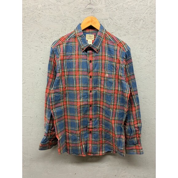 L.L.Bean Flannel Shirt Men’s Medium Traditional Fit Plaid Button Down Cotton - Picture 1 of 5